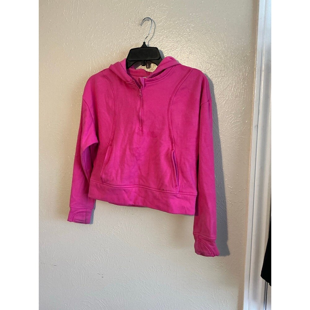 Girl’s Member’s Mark Plain Hot Pink Zip-up Hoodie